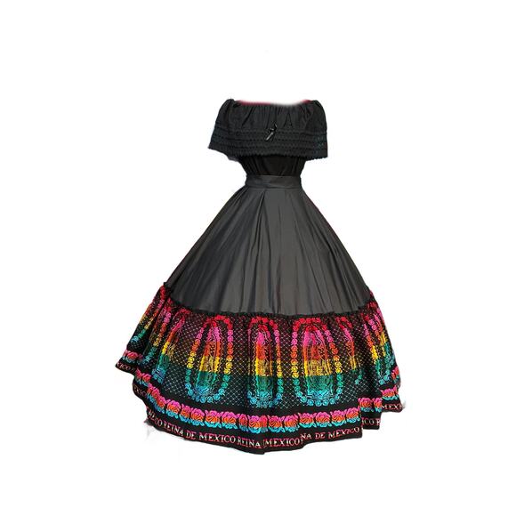 Day of the dead VIRGEN single jalisco skirt only unique - Picture 3 of 4